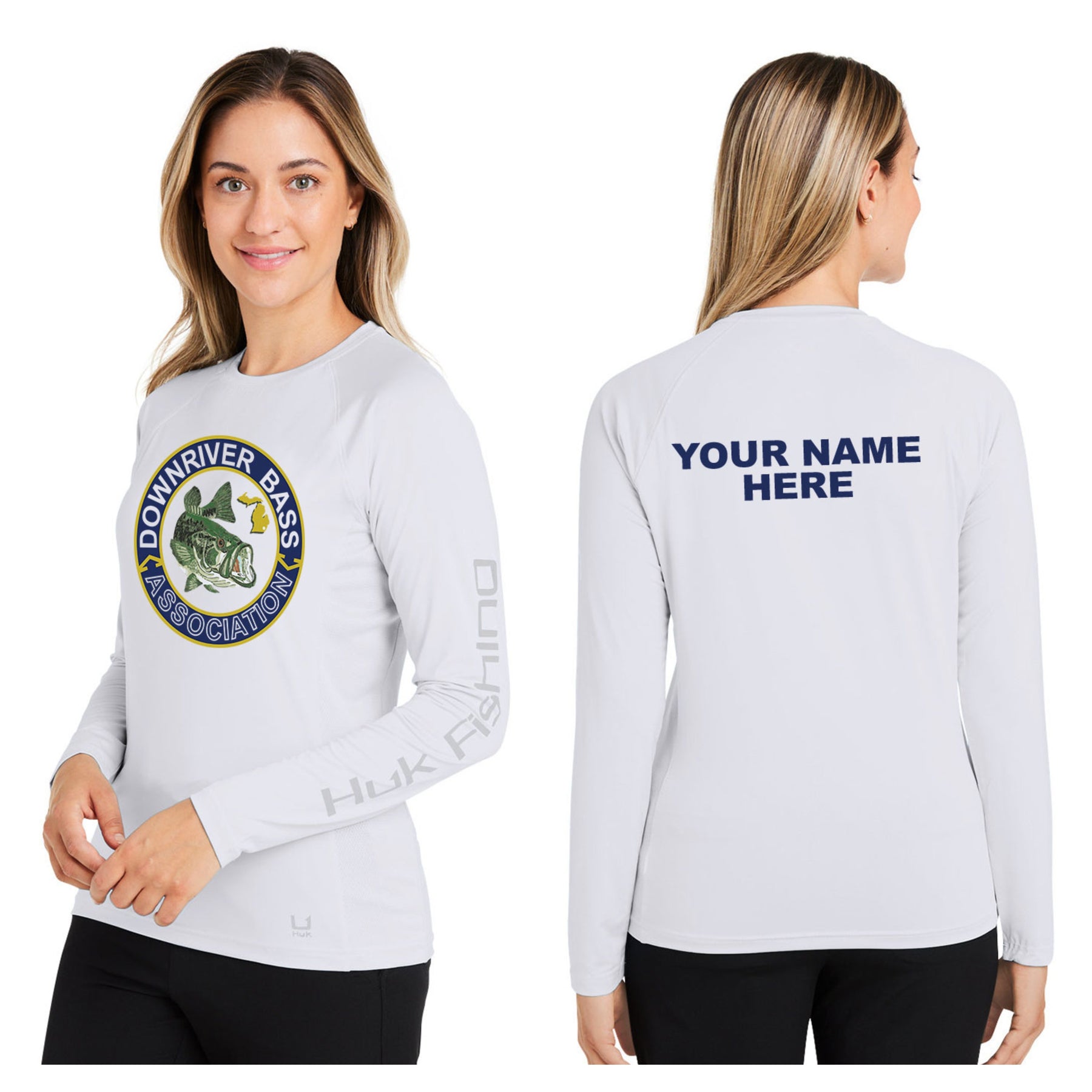 Downriver Bass - Personalized Huk Ladies' Pursuit Long-Sleeve T-Shirt