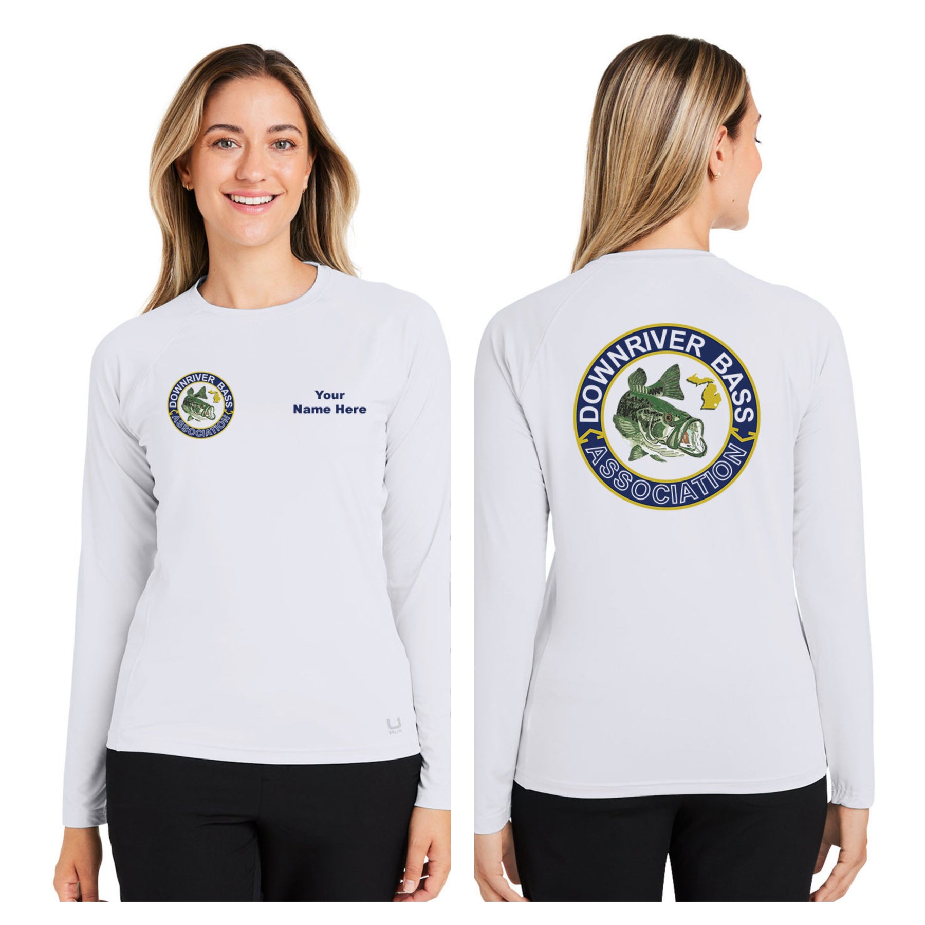 Downriver Bass - Personalized Huk Ladies' Pursuit Long-Sleeve T-Shirt