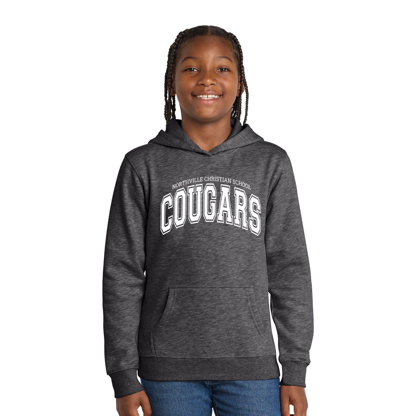 NVCS - Cougars Wordmark District Youth V.I.T. Fleece Hoodie