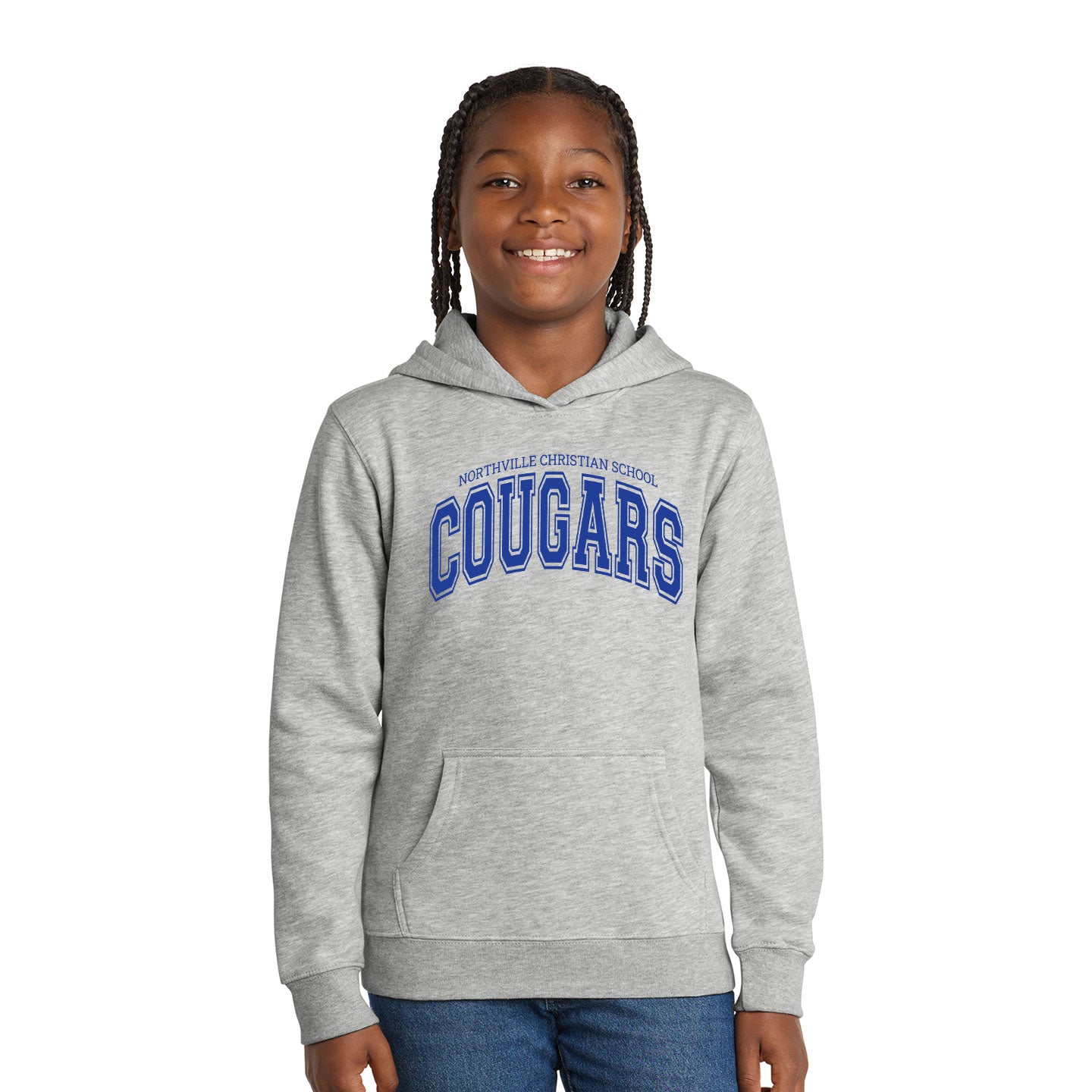 NVCS - Cougars Wordmark District Youth V.I.T. Fleece Hoodie