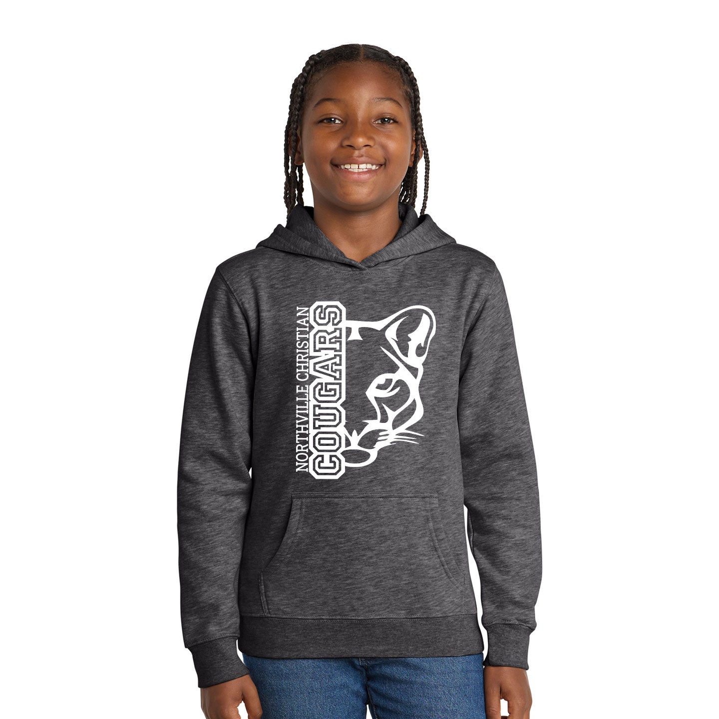NVCS - Cougar Face District Youth V.I.T. Fleece Hoodie