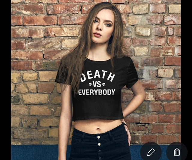 Carla Harvey Legends Death Vs Everybody Crop Shirt