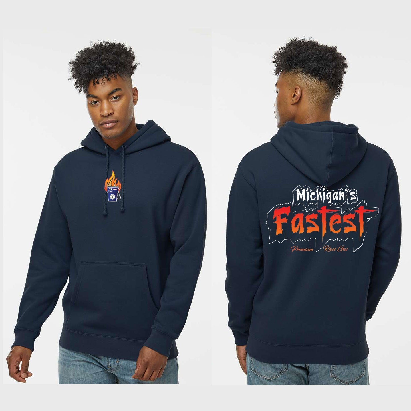 1KOctane - MI Fastest: Red-Orange - Independent Heavyweight Hoodie