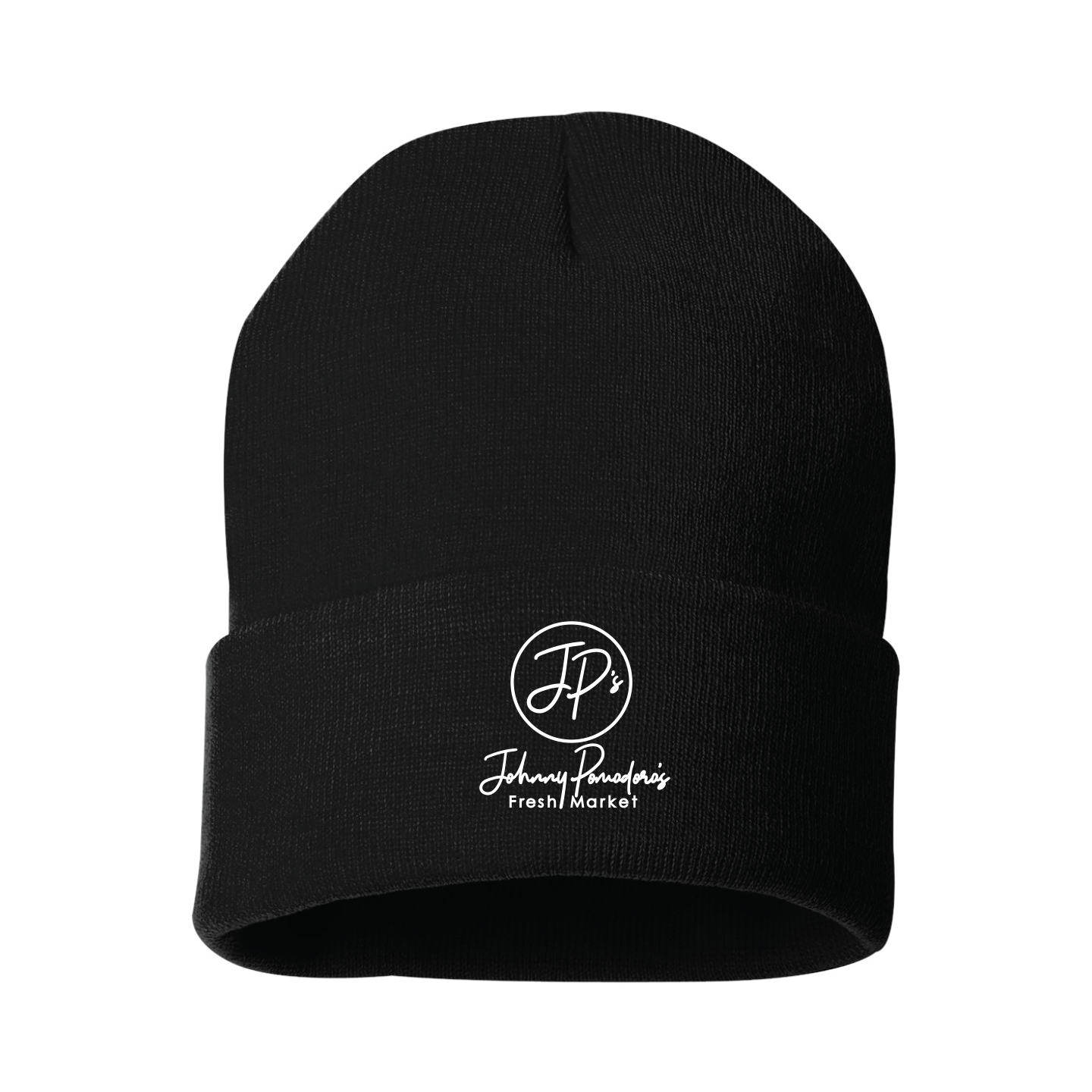 JP - Logo Embroidered Port & Company Cuff Knit Beanie