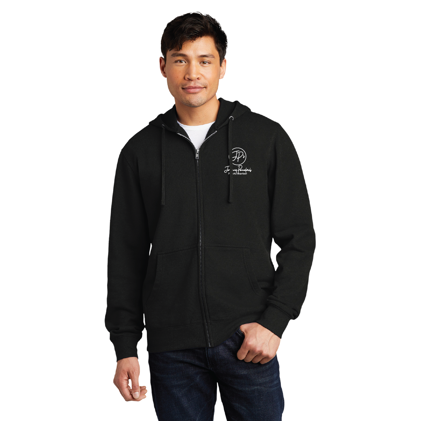 JP - Logo Embroidered Unisex District VIT Fleece Zip-Hoodie