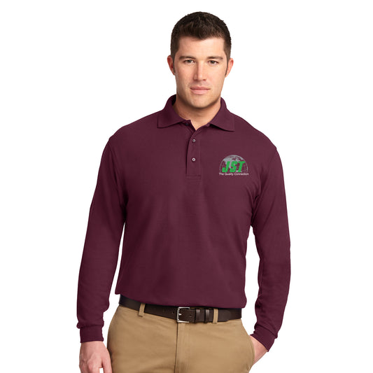 JST - Port Authority® Silk Touch™ Long Sleeve Embroidered Polo