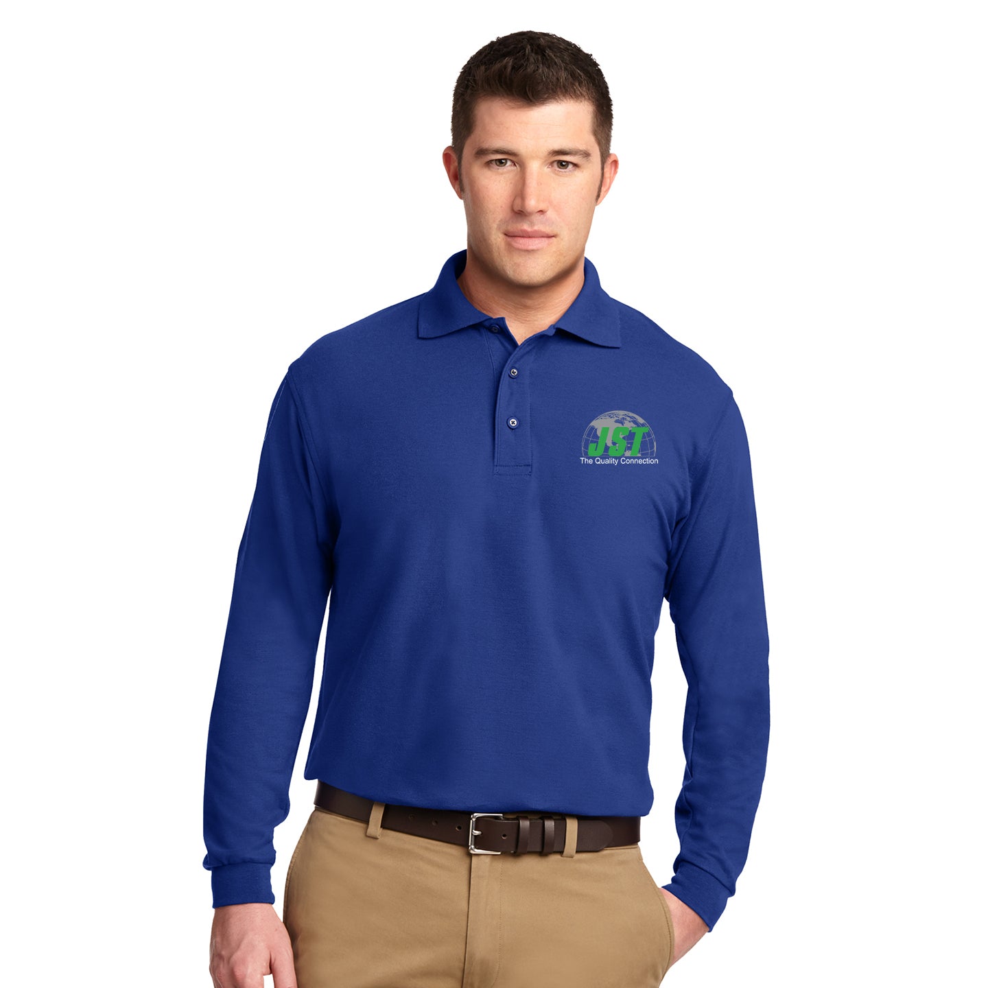 JST - Port Authority® Silk Touch™ Long Sleeve Embroidered Polo