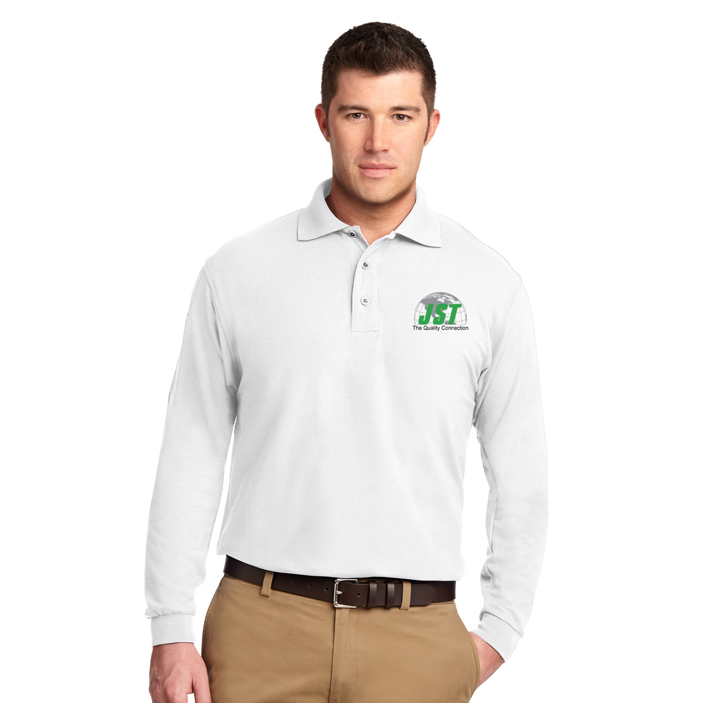 JST - Port Authority® Silk Touch™ Long Sleeve Embroidered Polo