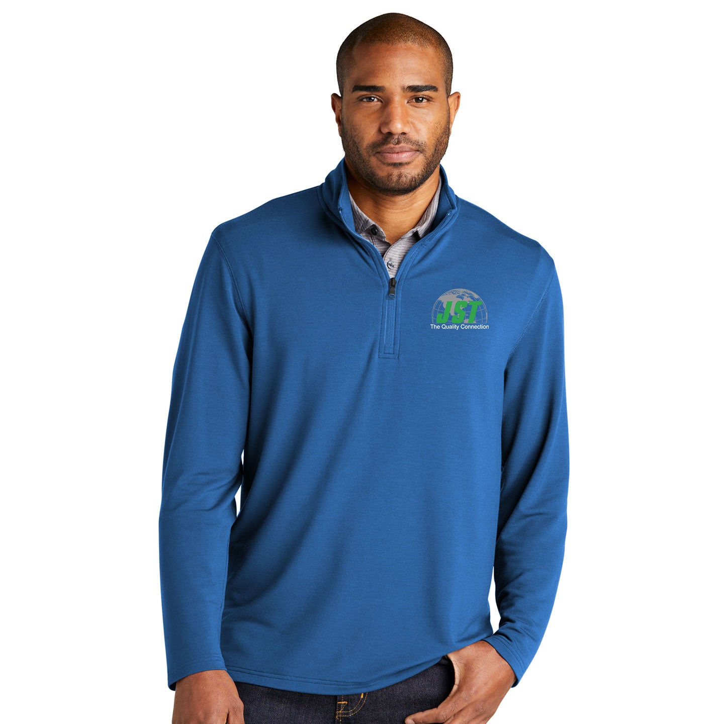 JST - Port Authority Microterry Embroidered Quarter Zip Pullover