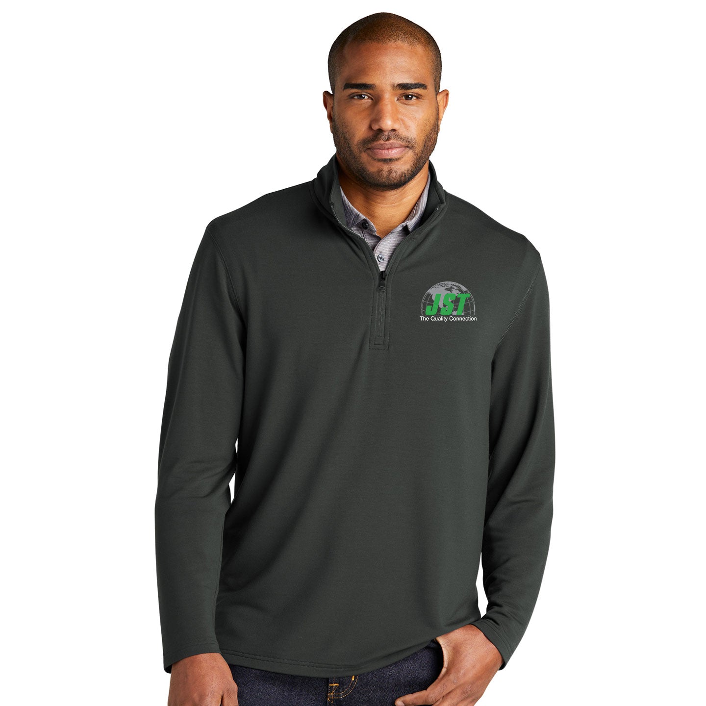 JST - Port Authority Microterry Embroidered Quarter Zip Pullover