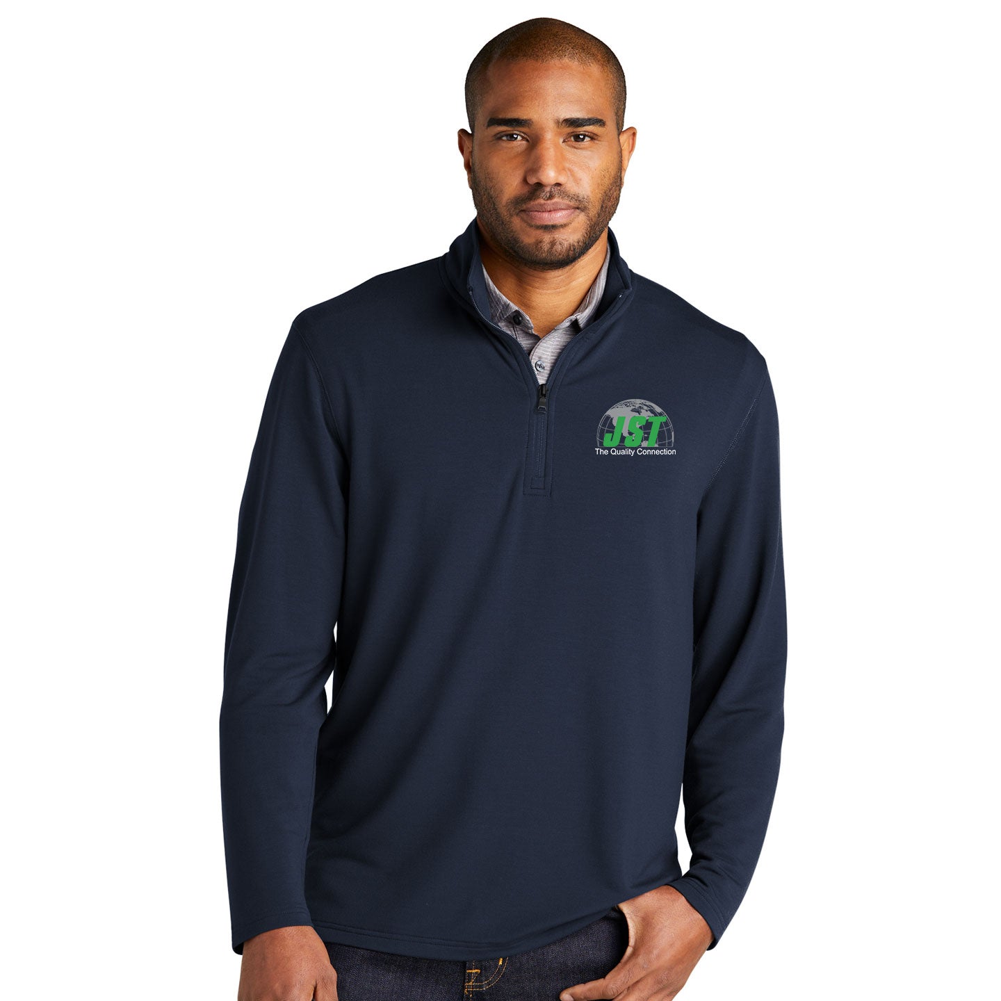 JST - Port Authority Microterry Embroidered Quarter Zip Pullover