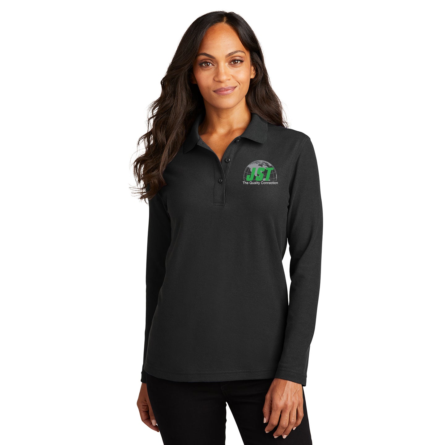JST - Port Authority Women's Silk Touch Long Sleeve Embroidered Polo