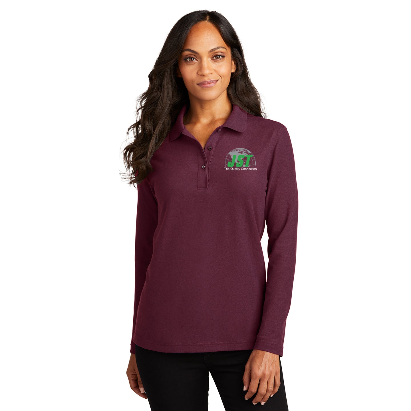 JST - Port Authority Women's Silk Touch Long Sleeve Embroidered Polo