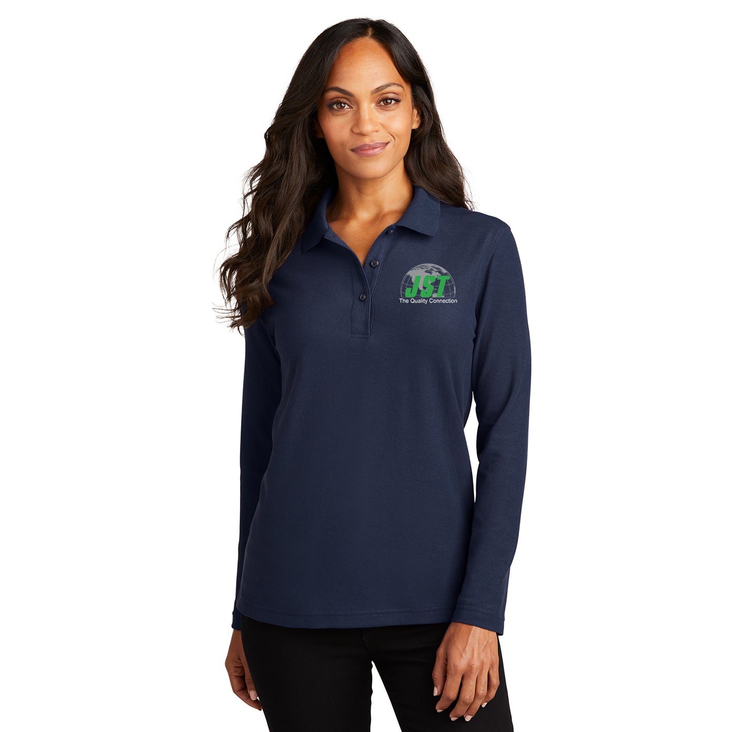JST - Port Authority Women's Silk Touch Long Sleeve Embroidered Polo