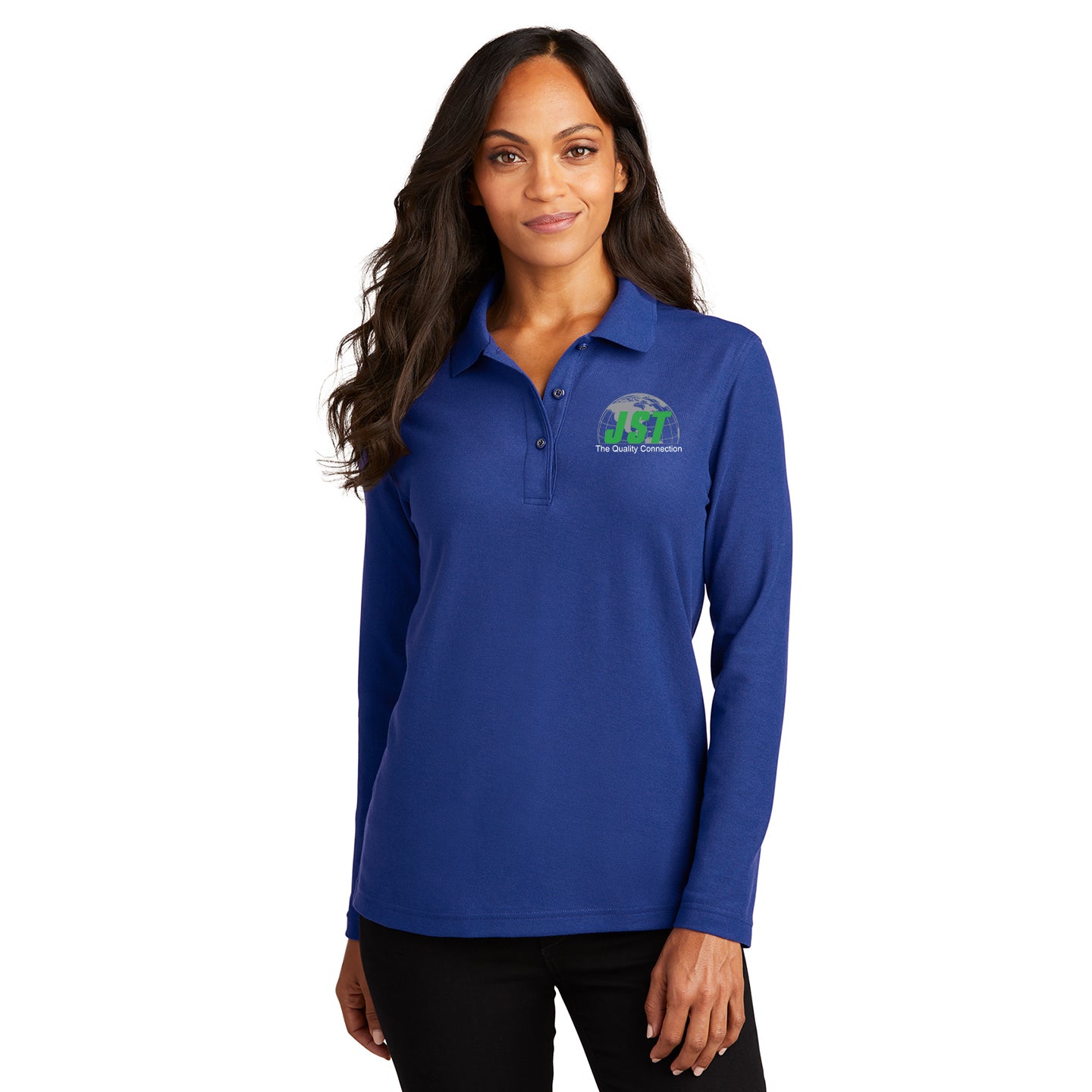 JST - Port Authority Women's Silk Touch Long Sleeve Embroidered Polo