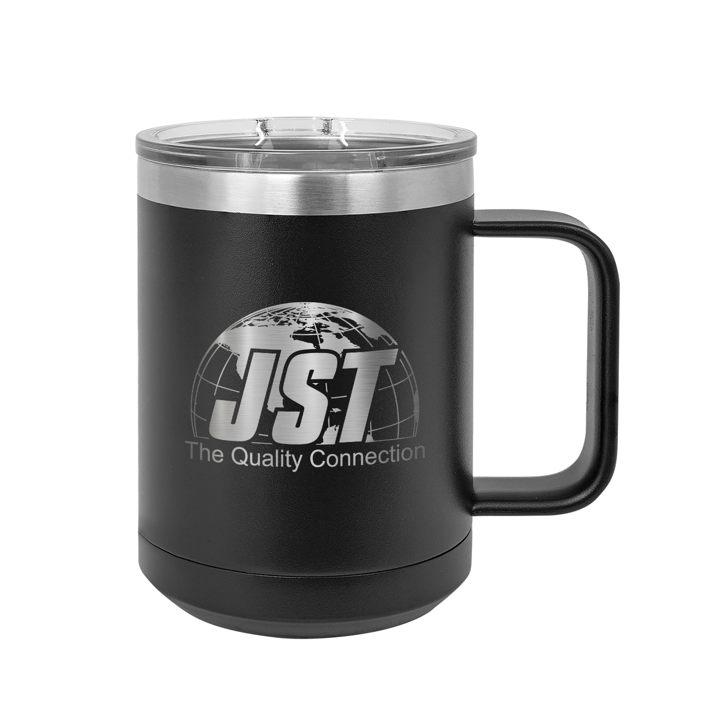 JST - Laser Engraved 15oz Mug with Sliding Lid