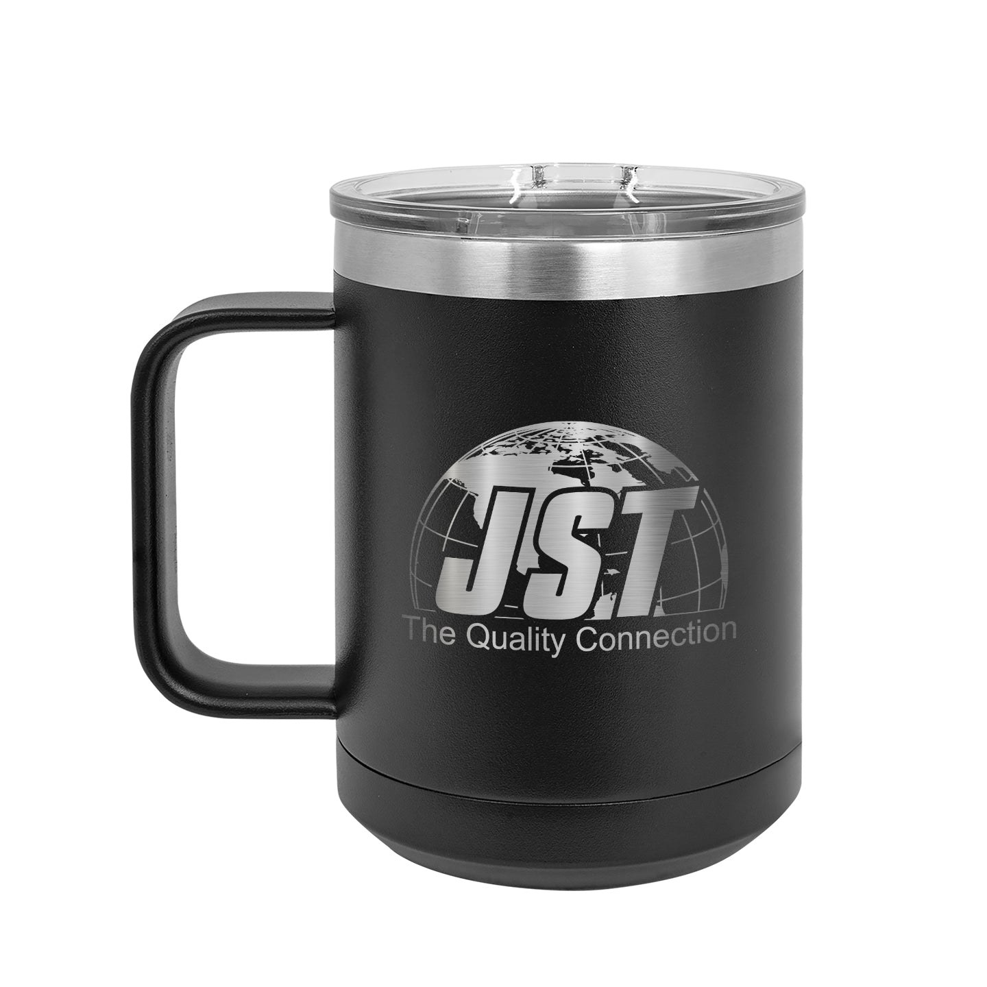 JST - Laser Engraved 15oz Mug with Sliding Lid