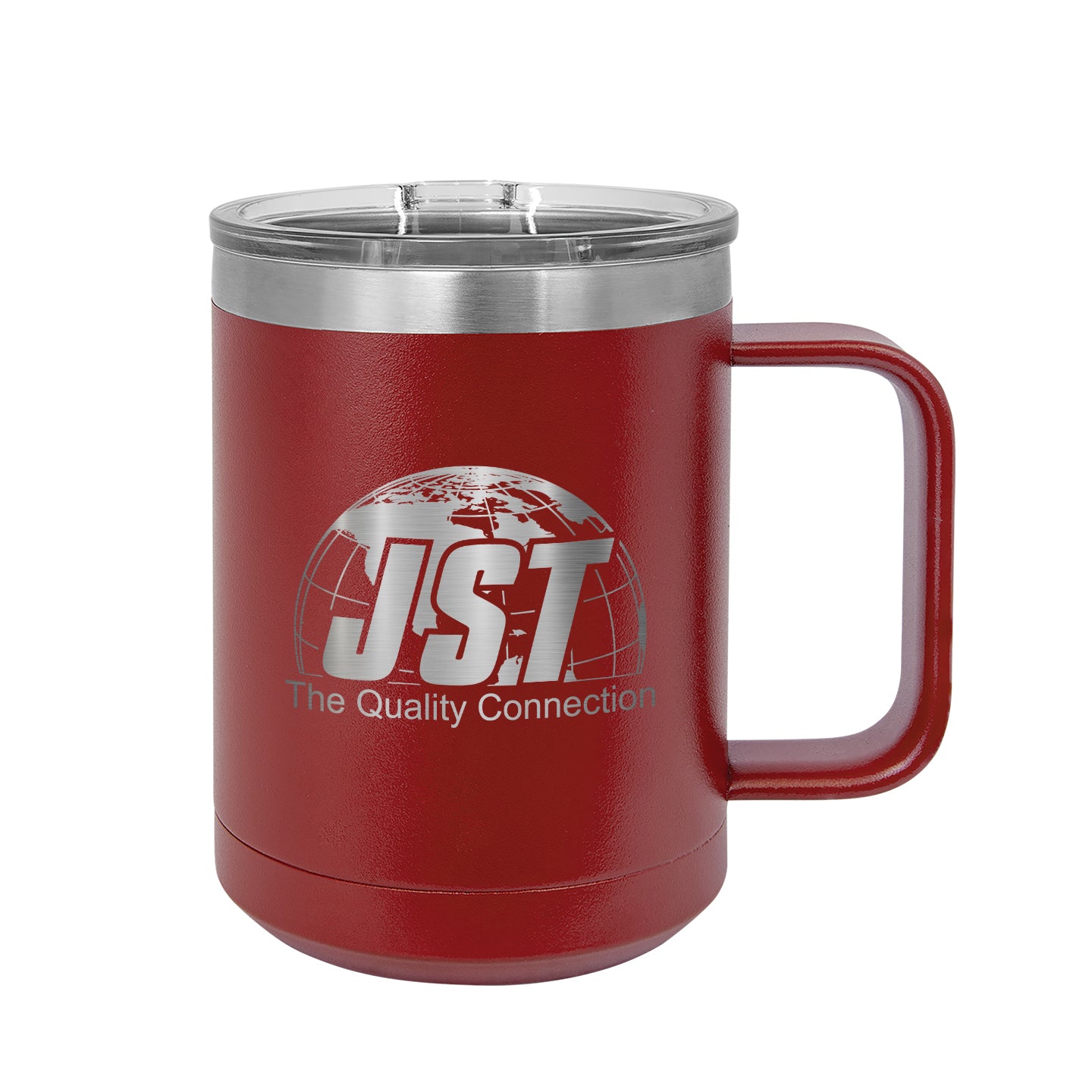 JST - Laser Engraved 15oz Mug with Sliding Lid
