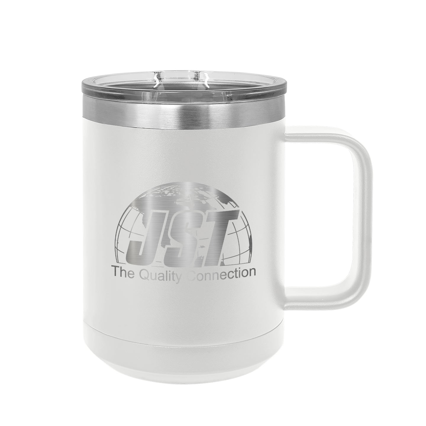 JST - Laser Engraved 15oz Mug with Sliding Lid