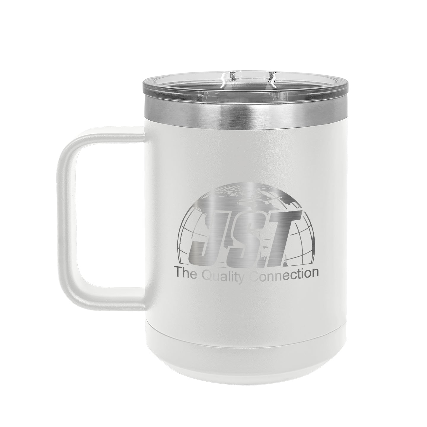 JST - Laser Engraved 15oz Mug with Sliding Lid