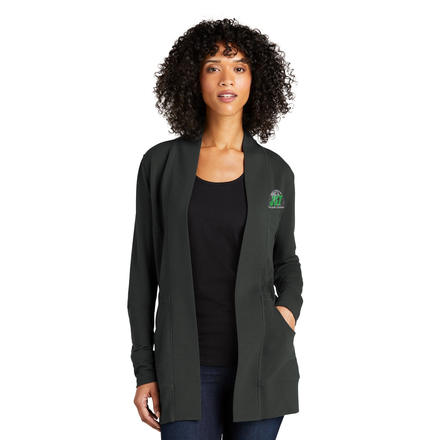 JST - Port Authority Women's Microterry Embroidered Cardigan