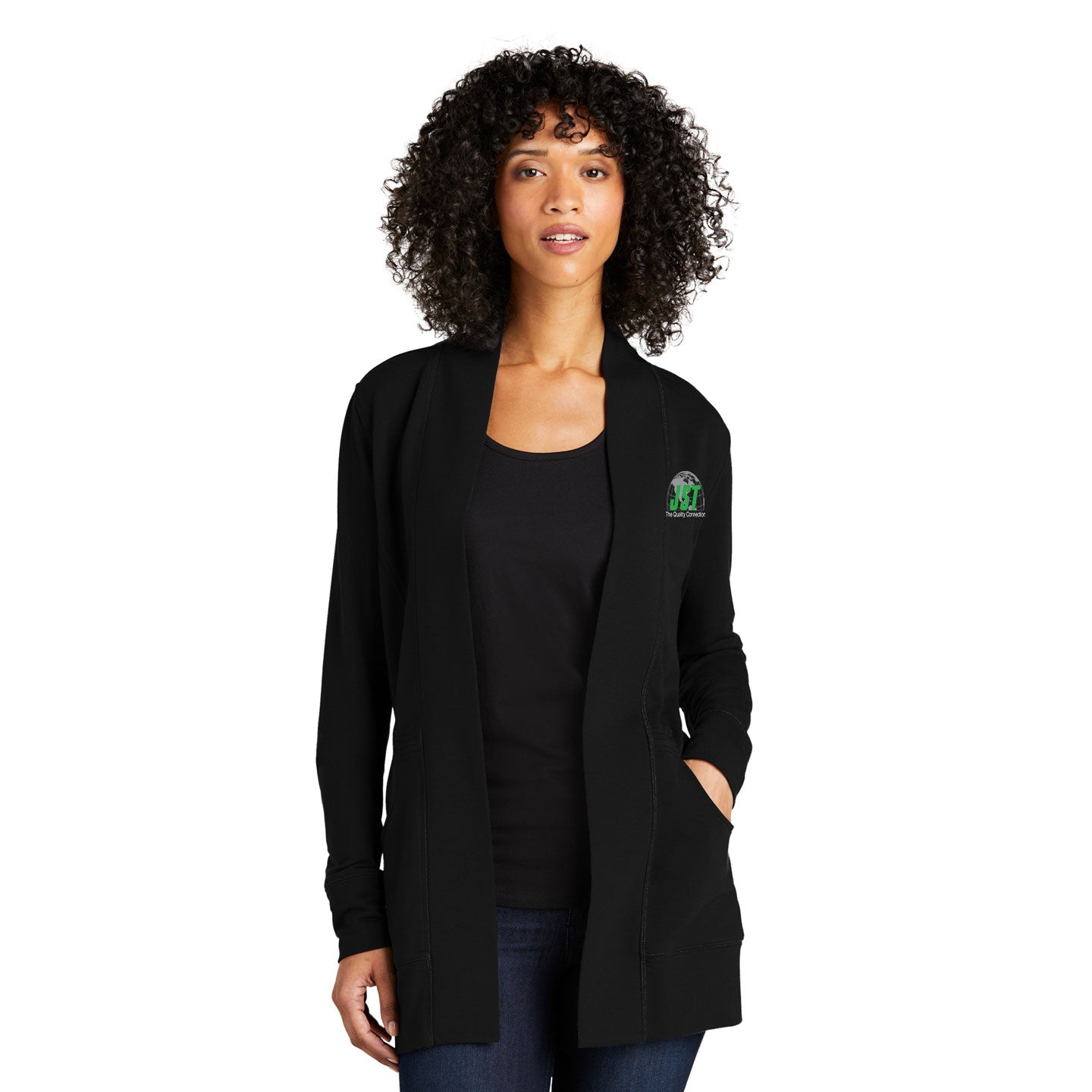 JST - Port Authority Women's Microterry Embroidered Cardigan