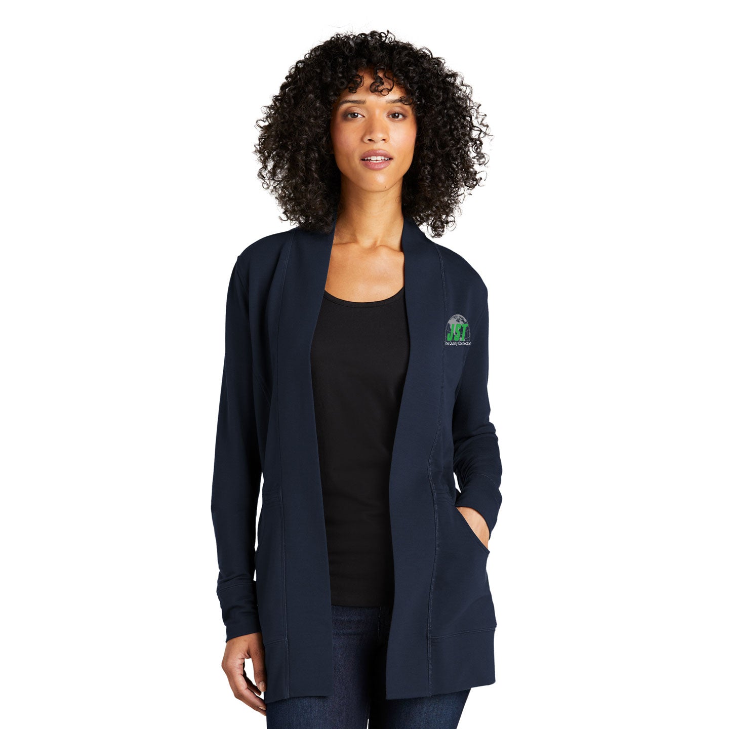 JST - Port Authority Women's Microterry Embroidered Cardigan