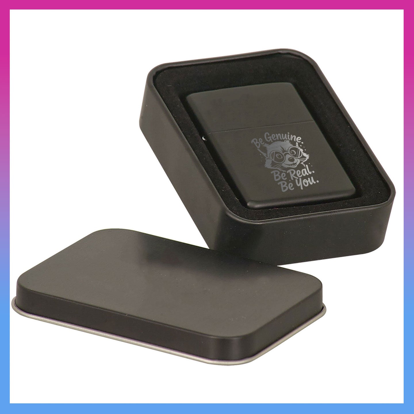 Domino Effect Apparel - Be Genuine Engraved Metal Lighter