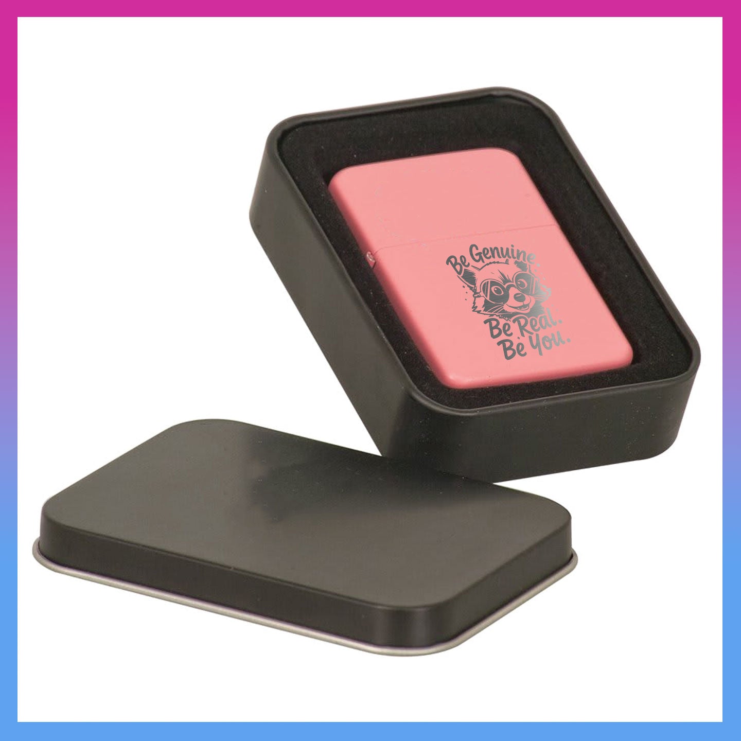 Domino Effect Apparel - Be Genuine Engraved Metal Lighter