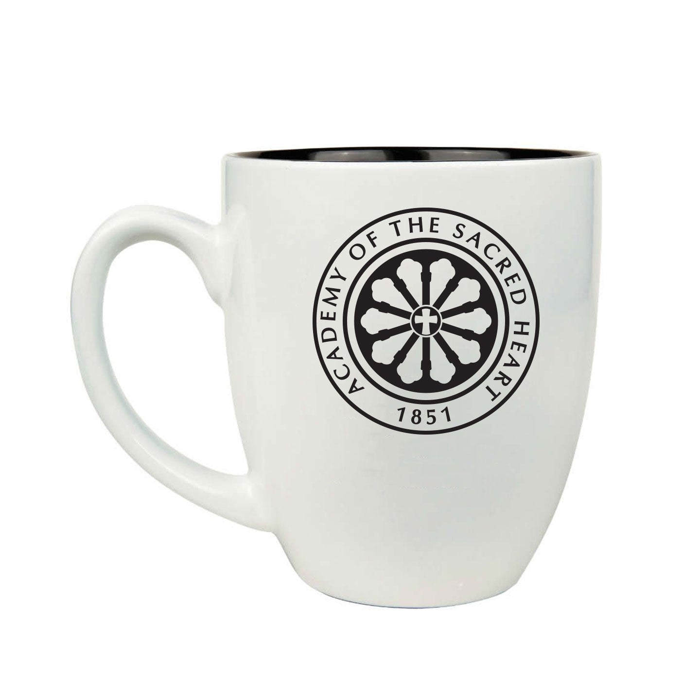 ASH - Rose Window Engraved 16oz Ceramic Bistro Mug