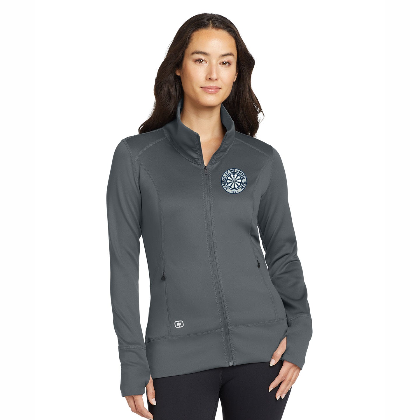 ASH - Rose Window Embroidered OGIO Women's Fulcrum Zip Jacket