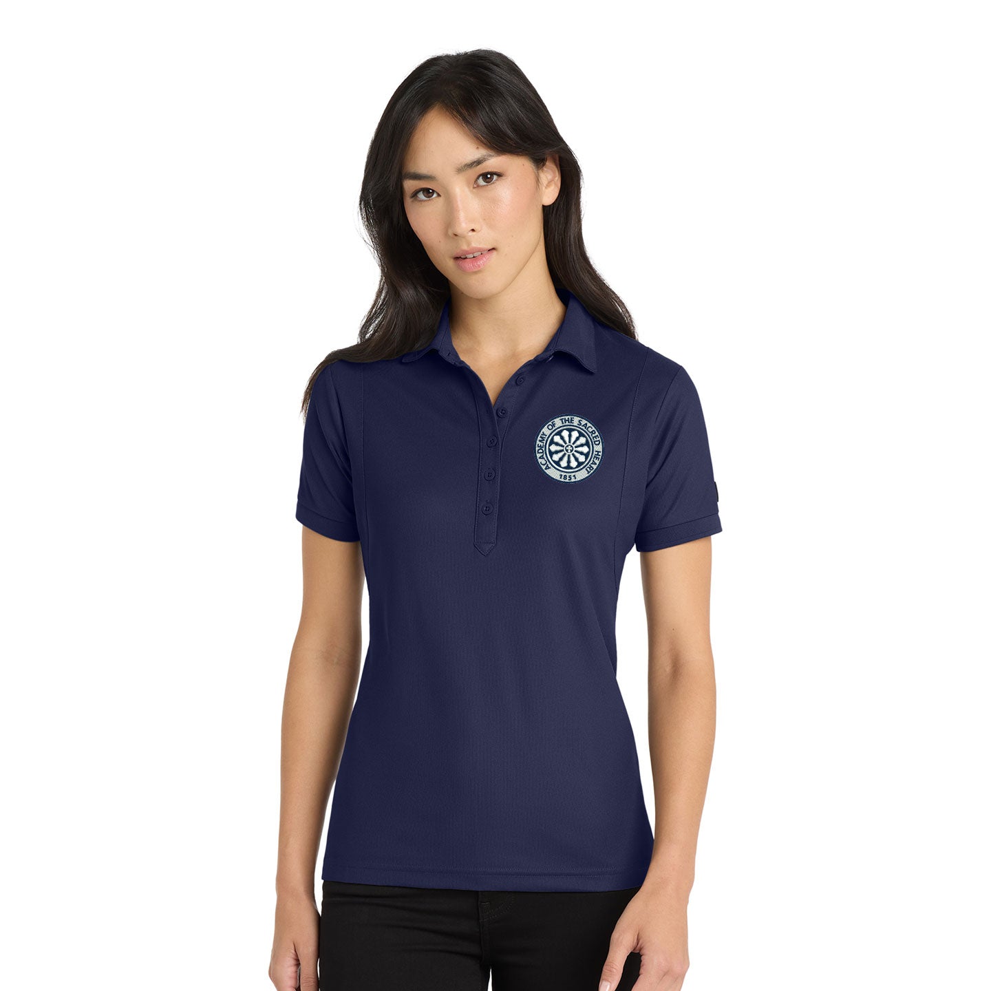 ASH -  Embroidered Rose Window Women's OGIO Jewel Performance Polo