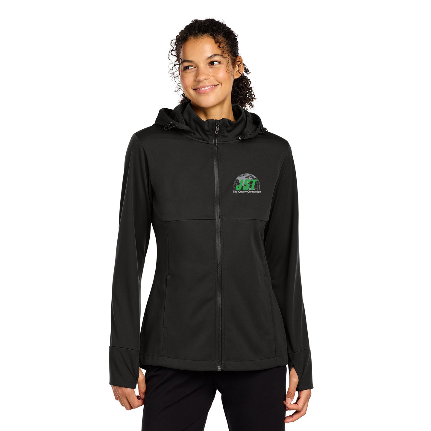 JST - Sport Tek Embroidered Women's Hooded Soft Shell Jacket