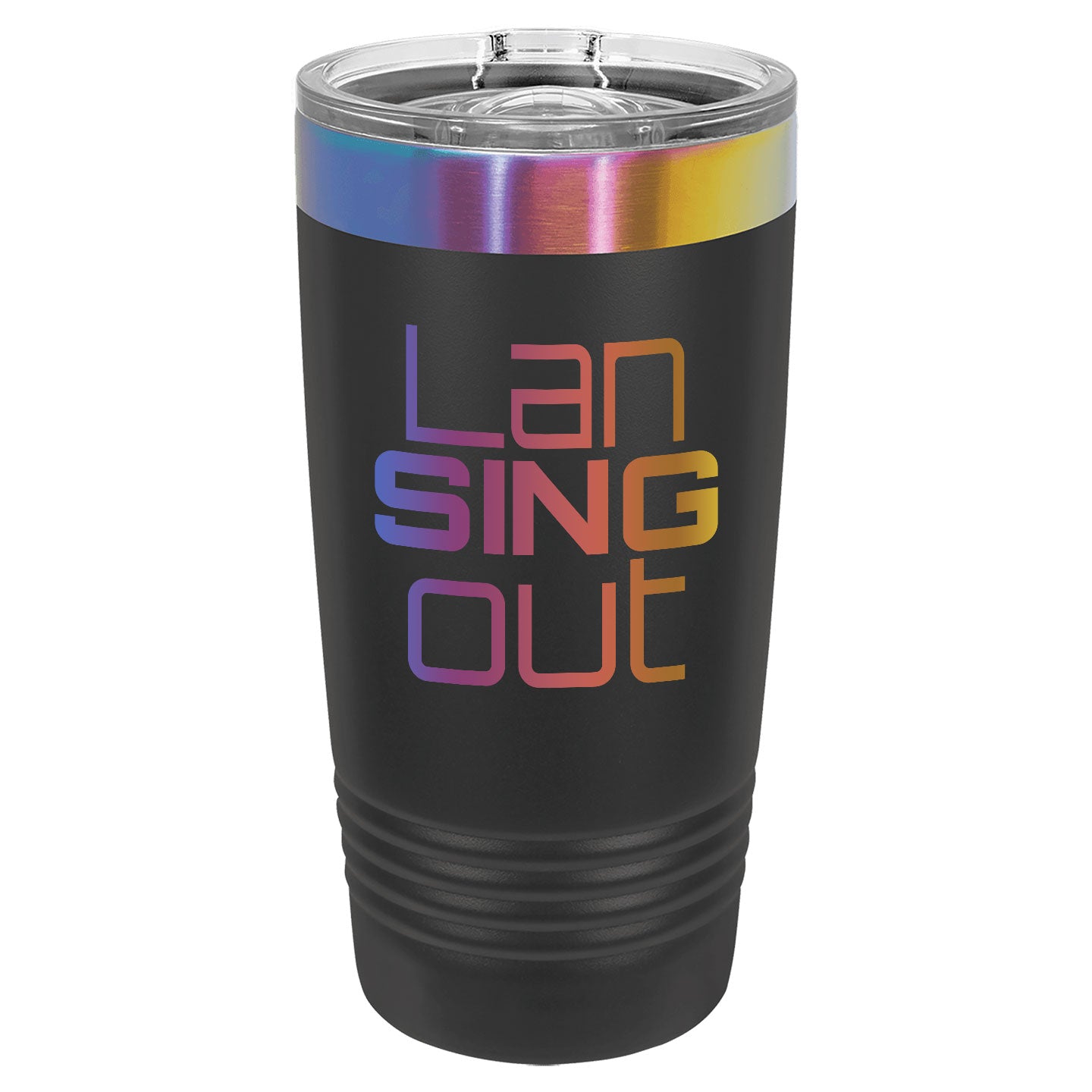 LanSINGout - Stacked Logo Prism Engraved Polar Camel 20oz Tumbler