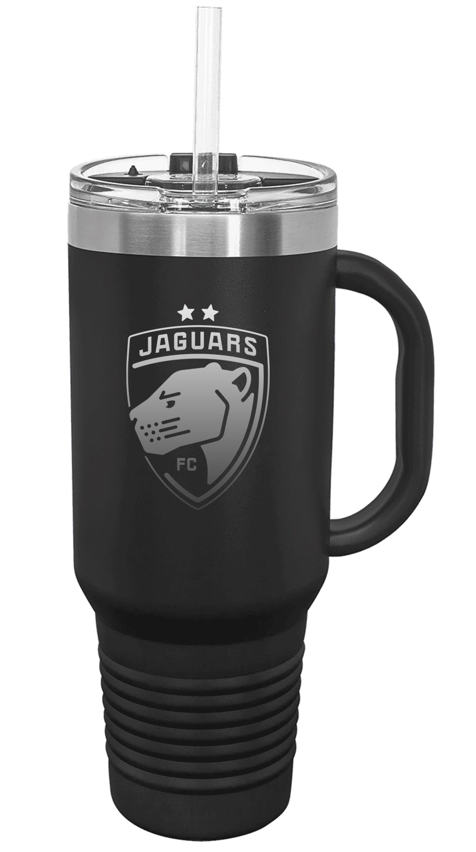 Jaguar Laser Engraved 40oz JUMBO Water Bottle with Handle and Straw