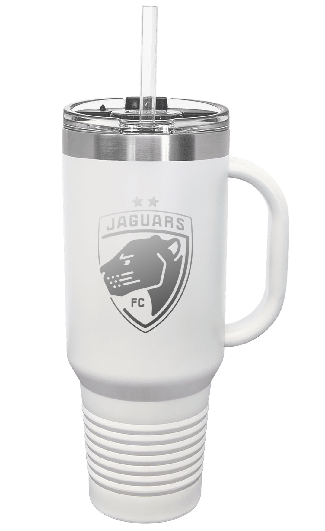 Jaguar Laser Engraved 40oz JUMBO Water Bottle with Handle and Straw