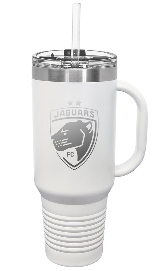 Jaguar Laser Engraved 40oz JUMBO Water Bottle with Handle and Straw