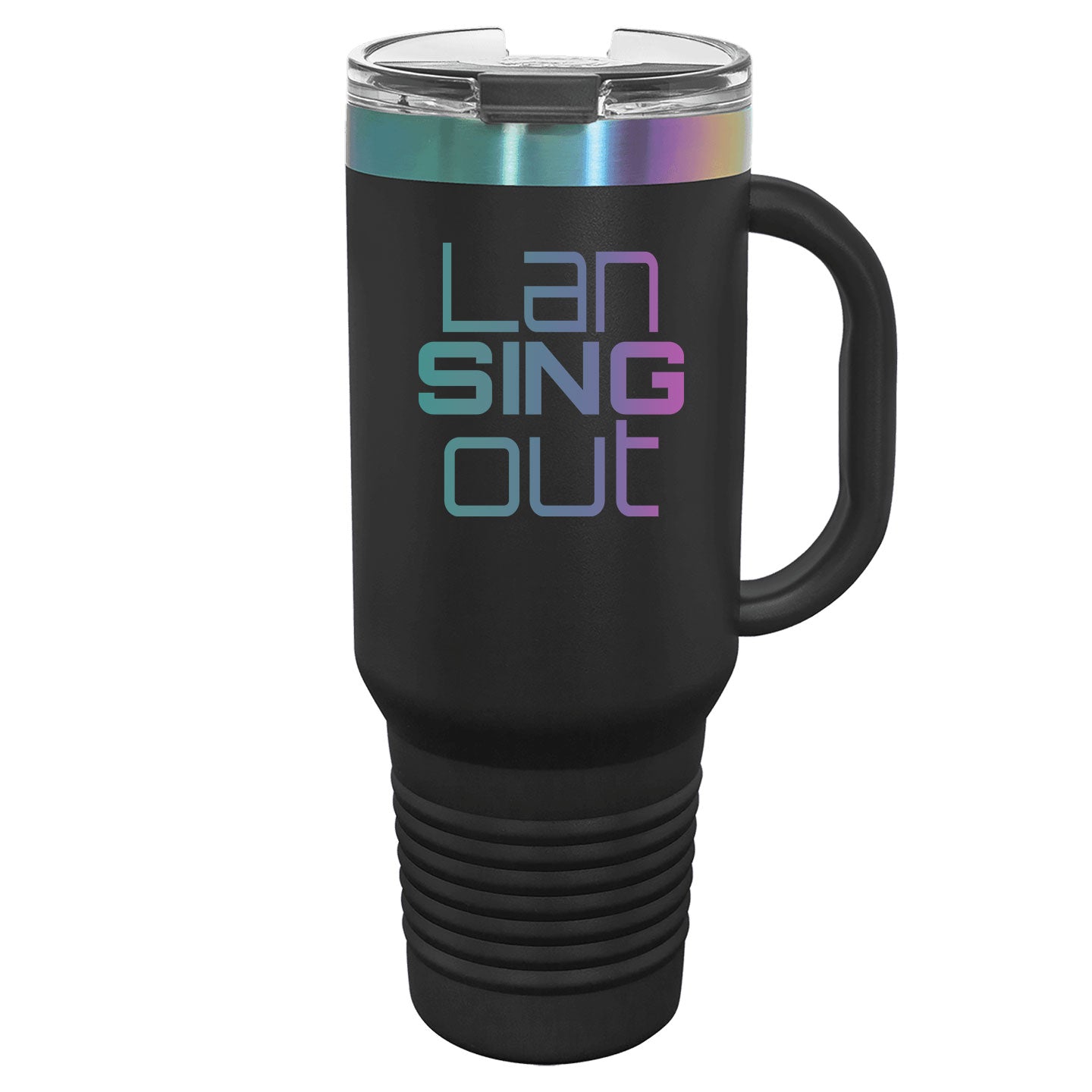 LanSINGout - Stacked Logo Prism Engraved Polar Camel 40oz Travel Mug