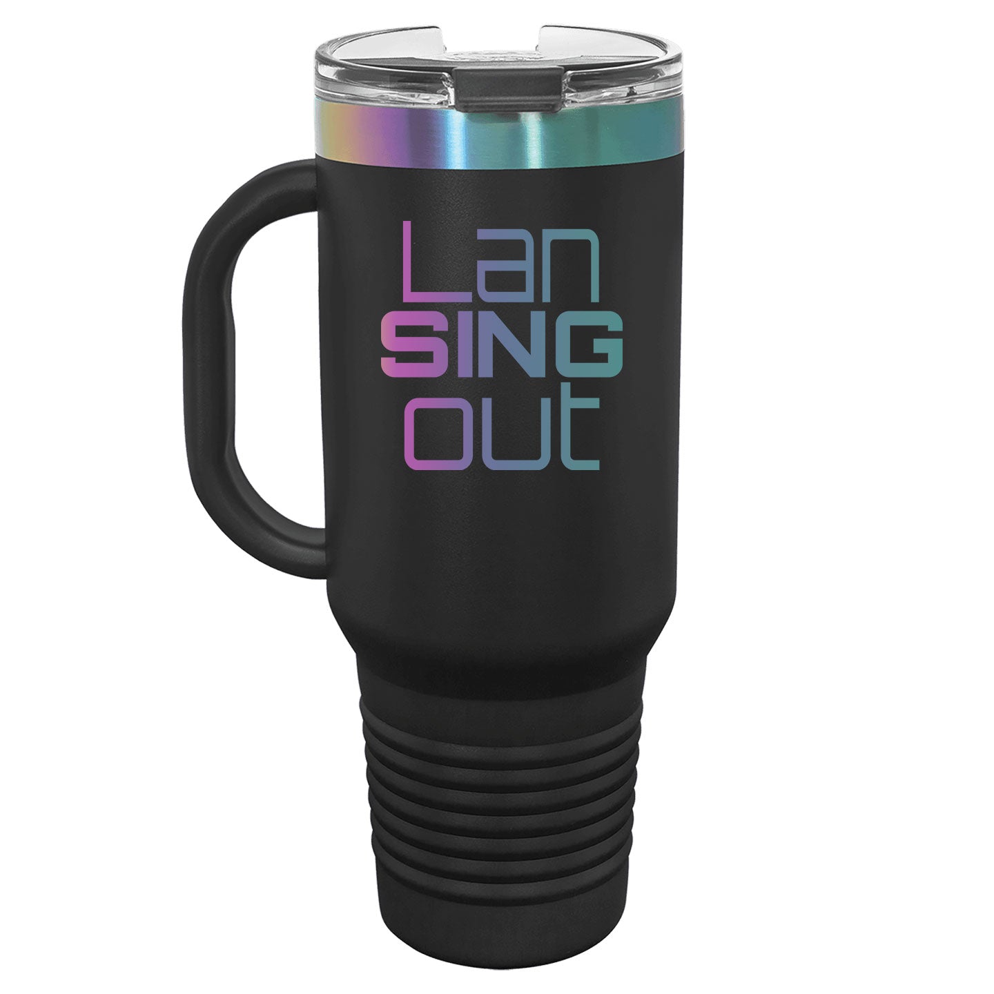 LanSINGout - Stacked Logo Prism Engraved Polar Camel 40oz Travel Mug