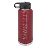 Petzpaws - Laser Engraved 32oz Water Bottle with Flip Lid