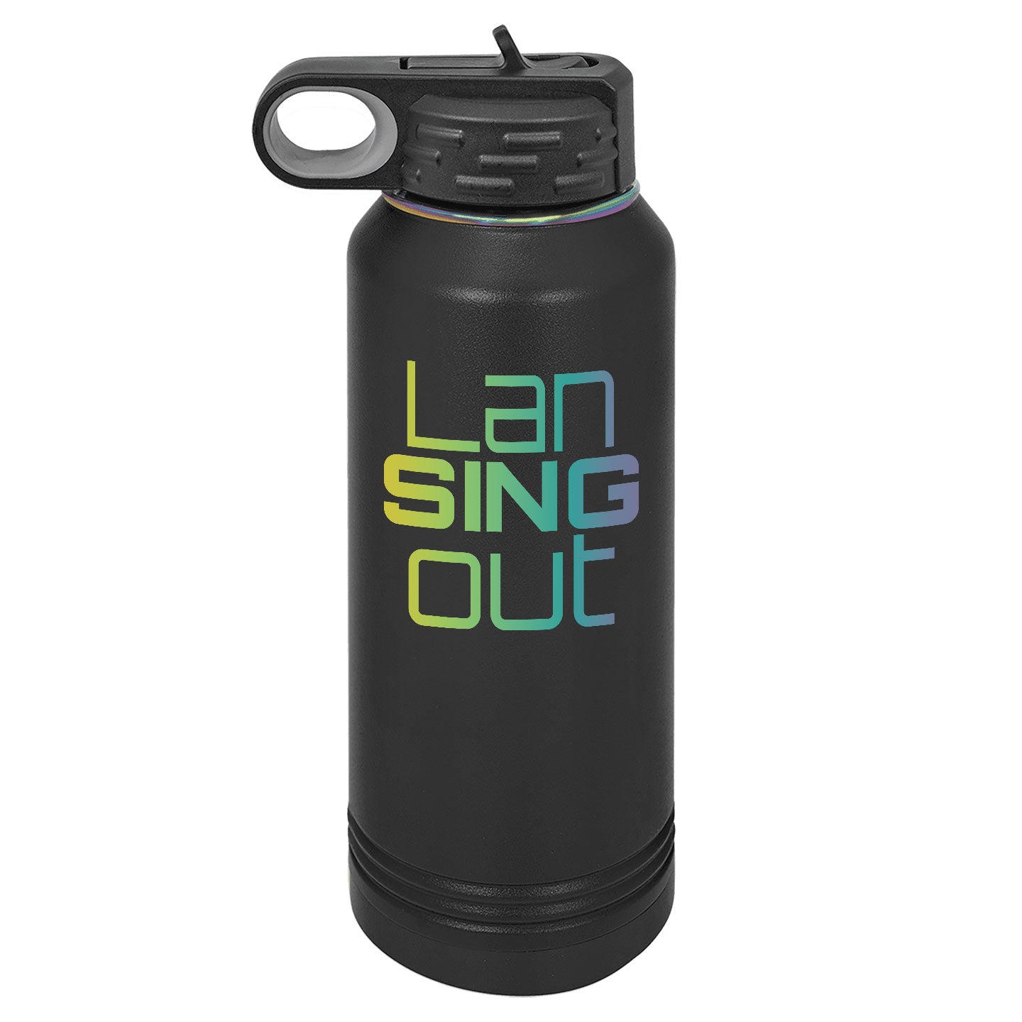 LanSINGout - Stacked Logo Prism Engraved Polar Camel 32oz Water Bottle