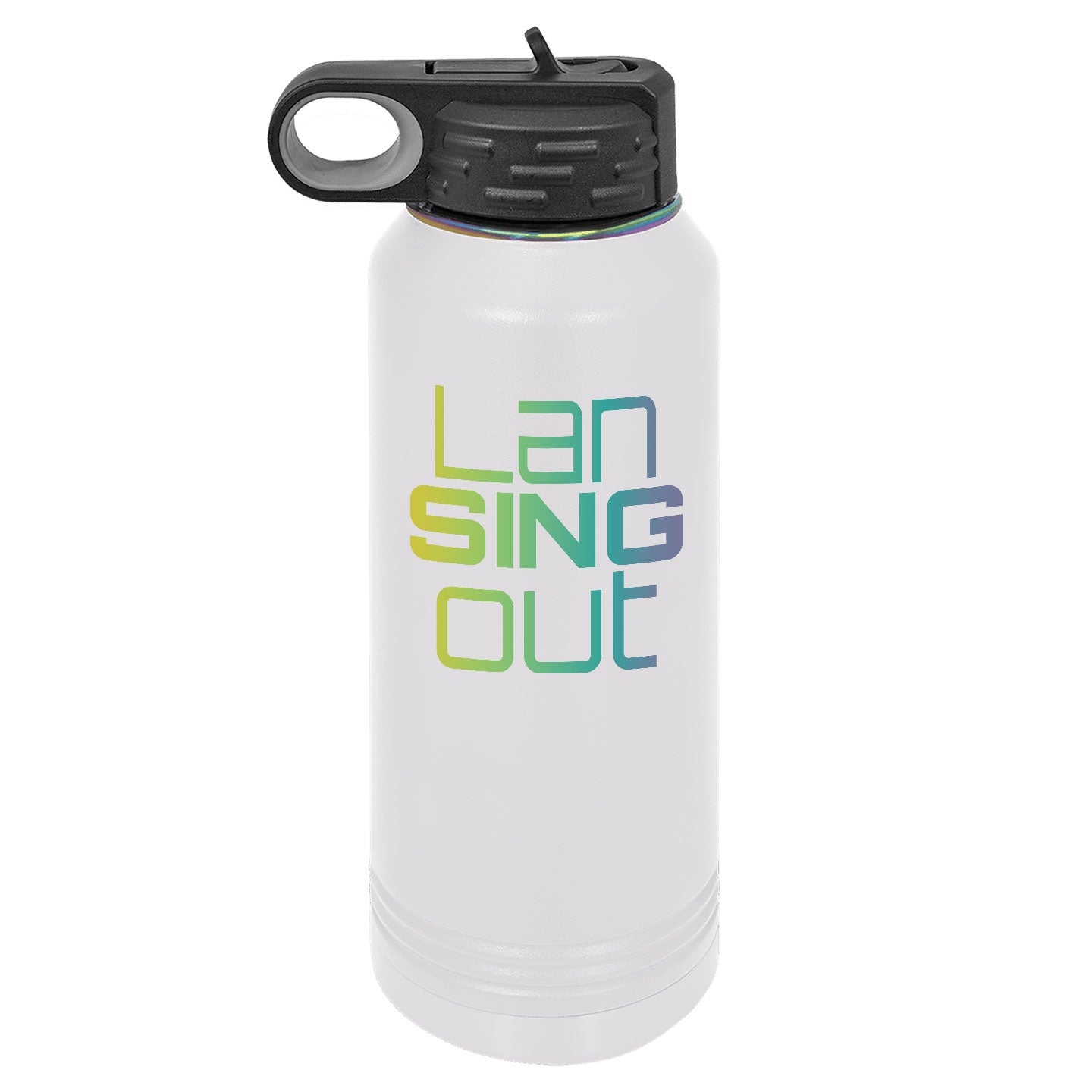 LanSINGout - Stacked Logo Prism Engraved Polar Camel 32oz Water Bottle