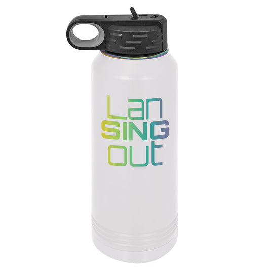 LanSINGout - Stacked Logo Prism Engraved Polar Camel 32oz Water Bottle