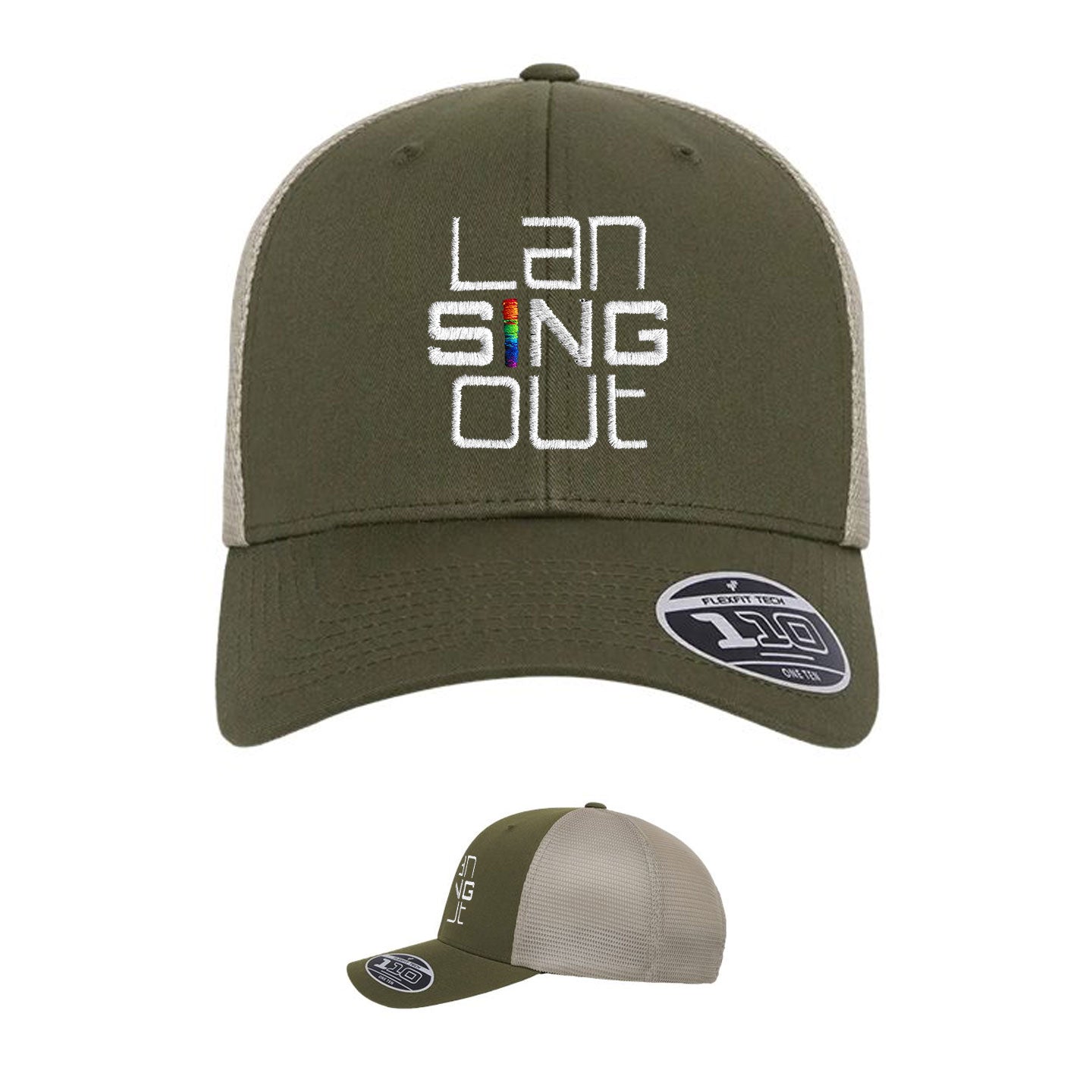 LanSINGout -  Stacked Logo Flexfit Trucker Cap