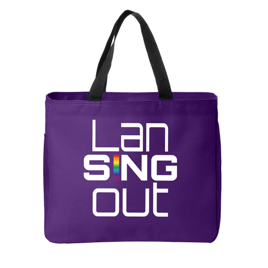 LanSINGout - Stacked Logo Port Authority Essential Tote