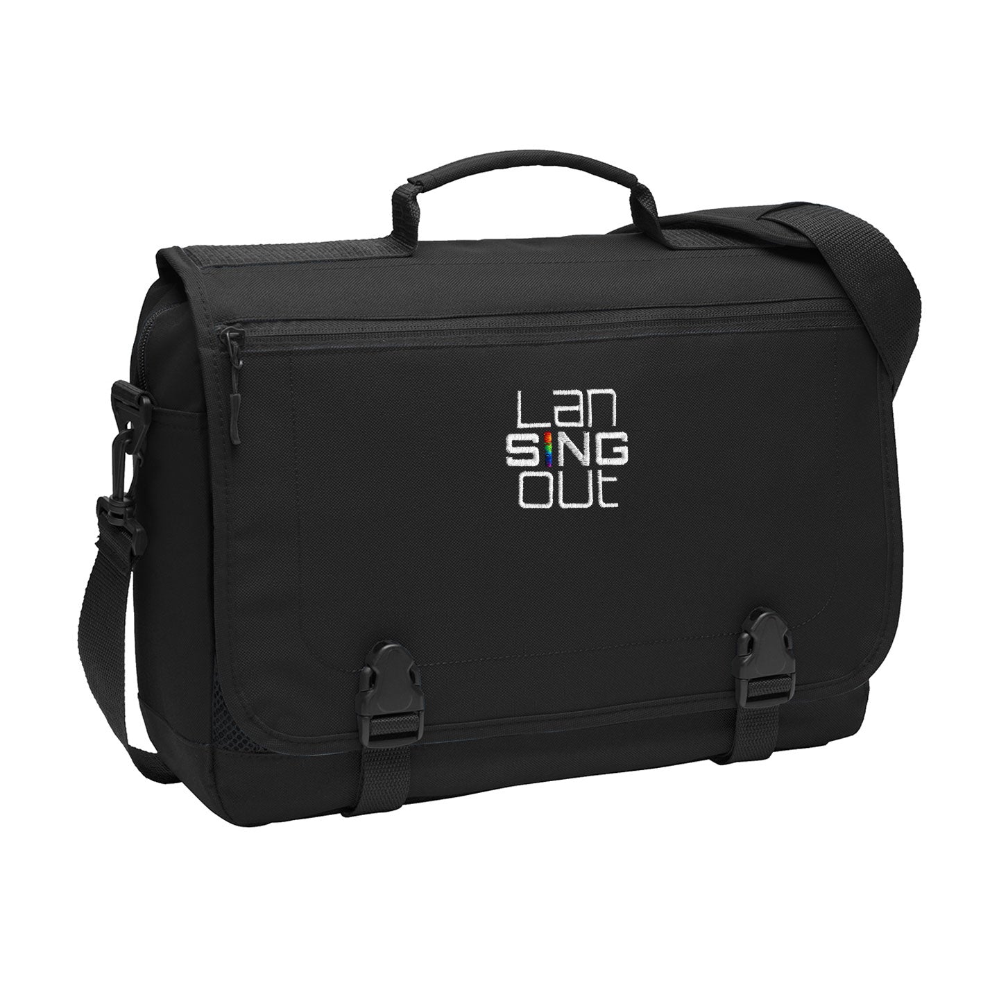 LanSINGout - Stacked Logo Port Authority Messenger Bag