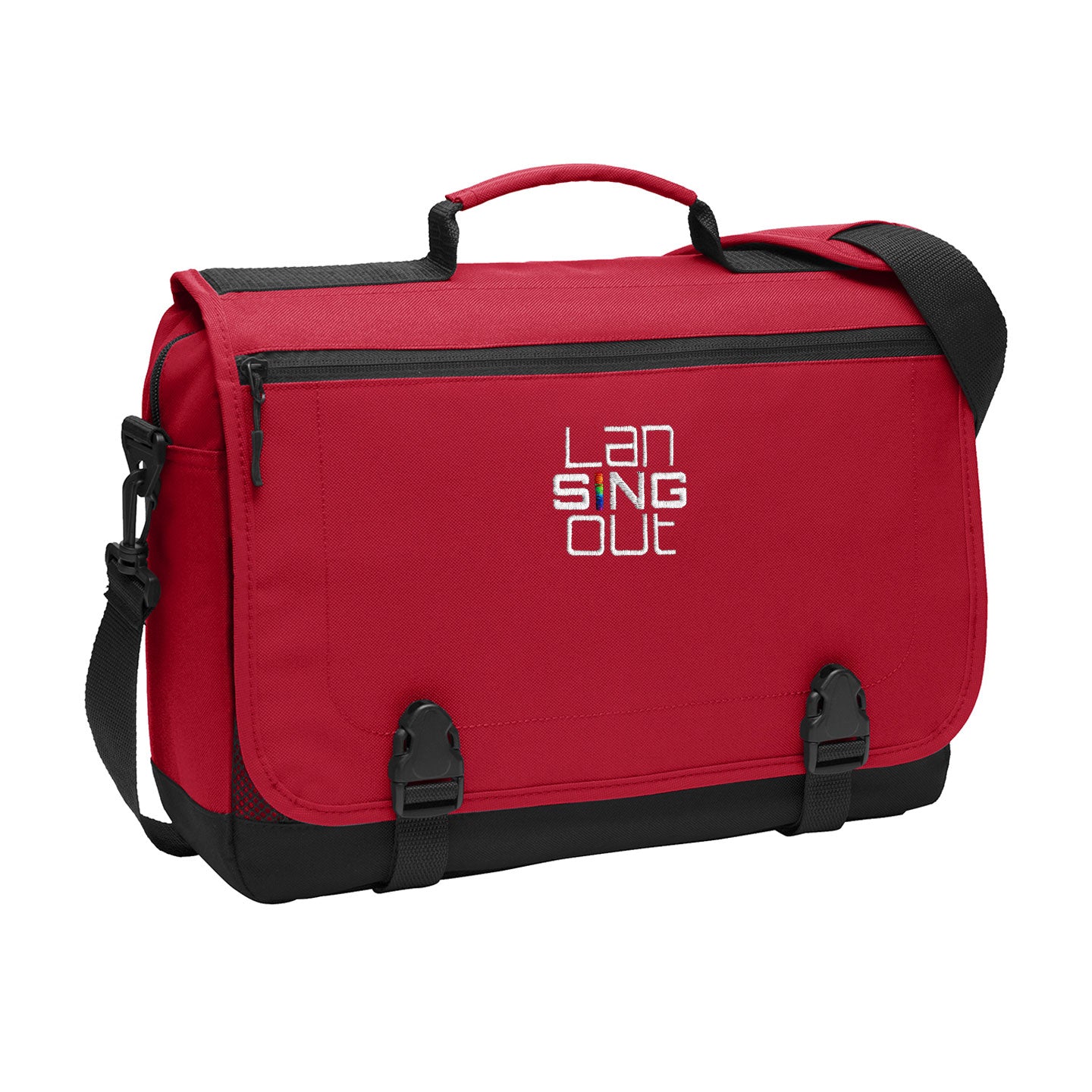 LanSINGout - Stacked Logo Port Authority Messenger Bag