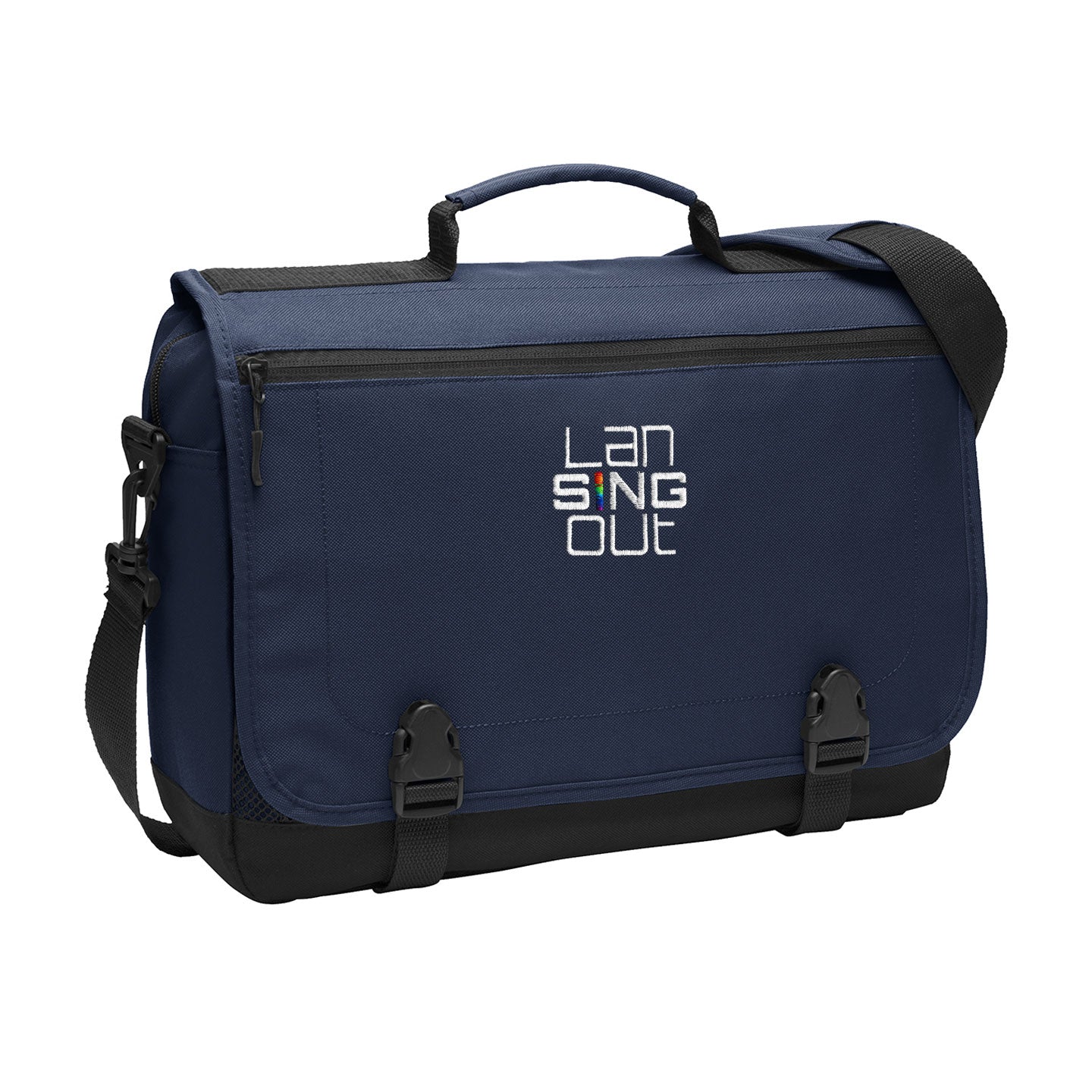 LanSINGout - Stacked Logo Port Authority Messenger Bag