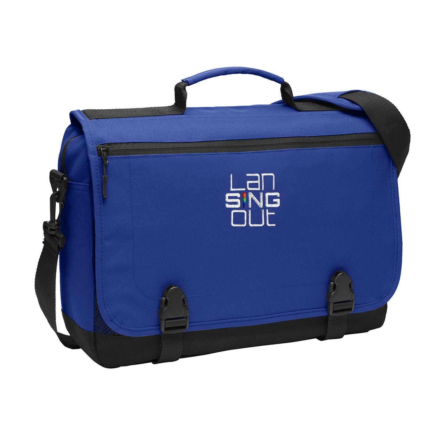 LanSINGout - Stacked Logo Port Authority Messenger Bag