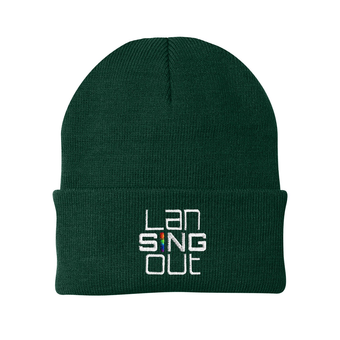 LanSINGout -  Stacked Logo Port & Company Cuffed Beanie